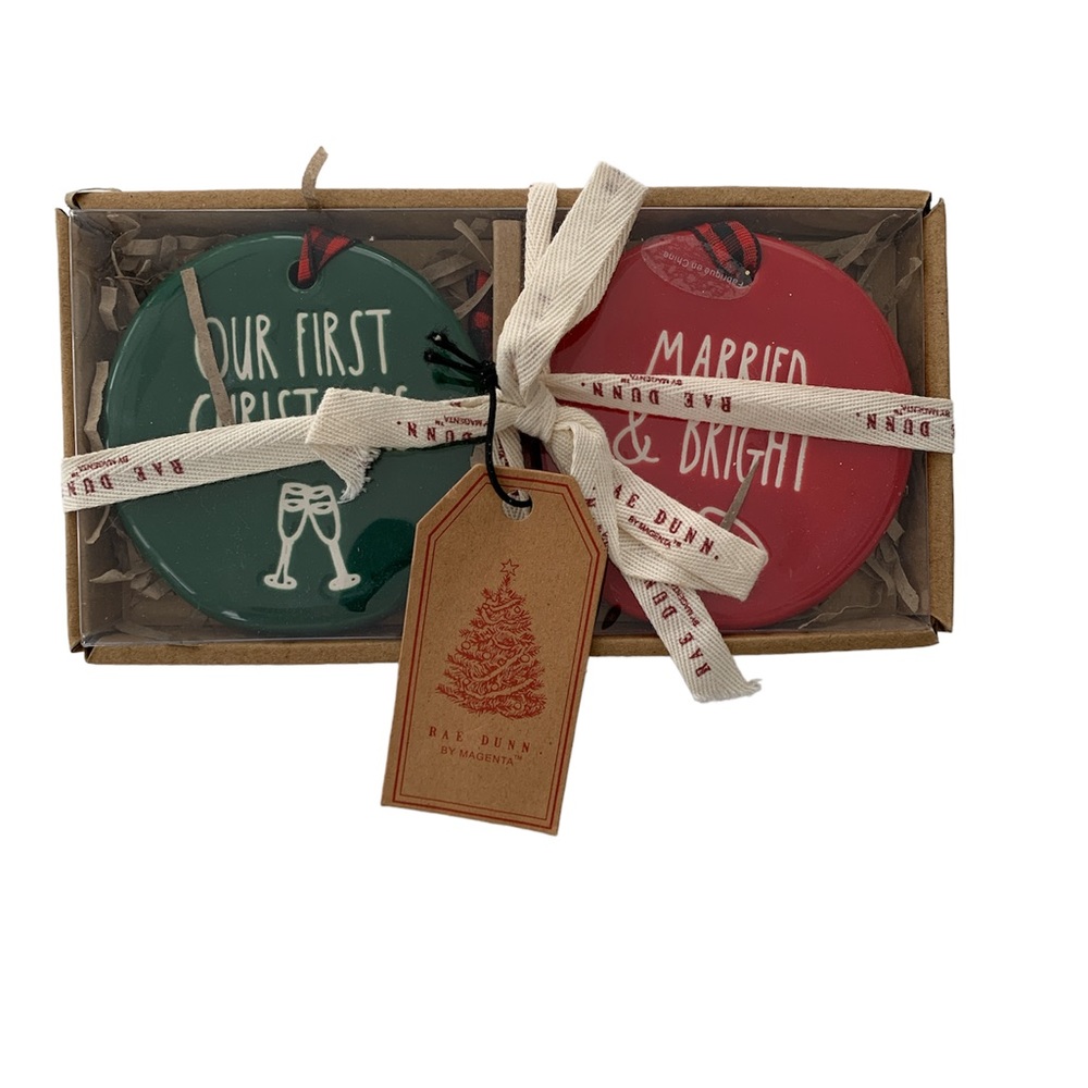 ❤️❤️❤️Rae Dunn newlyweds first Christmas together ornaments❤️❤️❤️